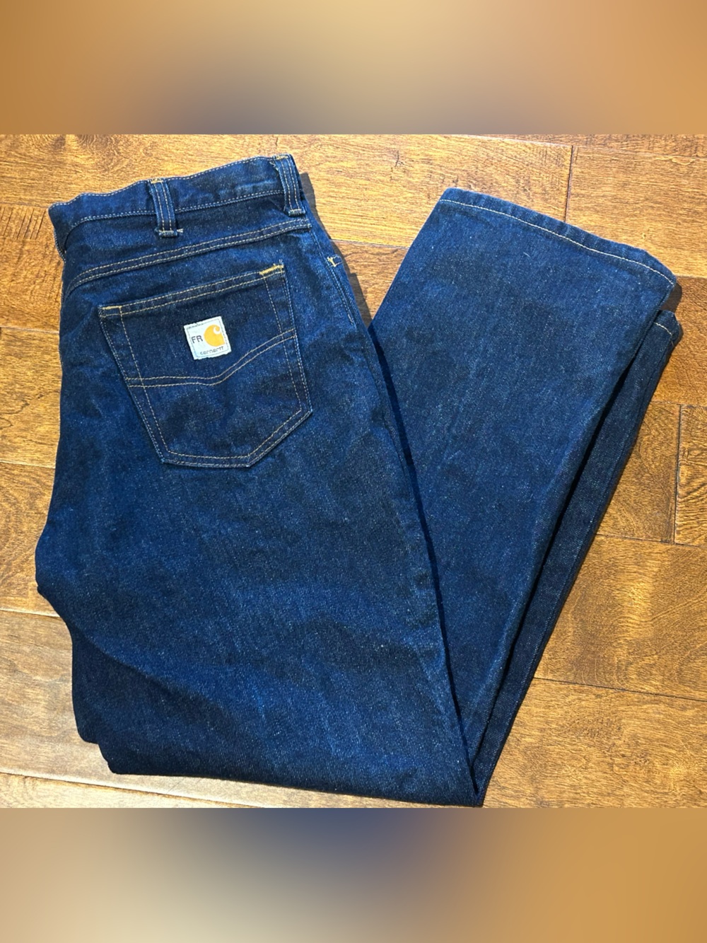 Carhartt FR Jeans Flame Resistant Denim Jeans Mens 36x30 Dark Wash Navy Blue